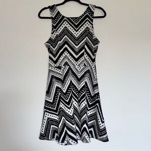 Maurices Navy Blue and White Chevron Mini Dress